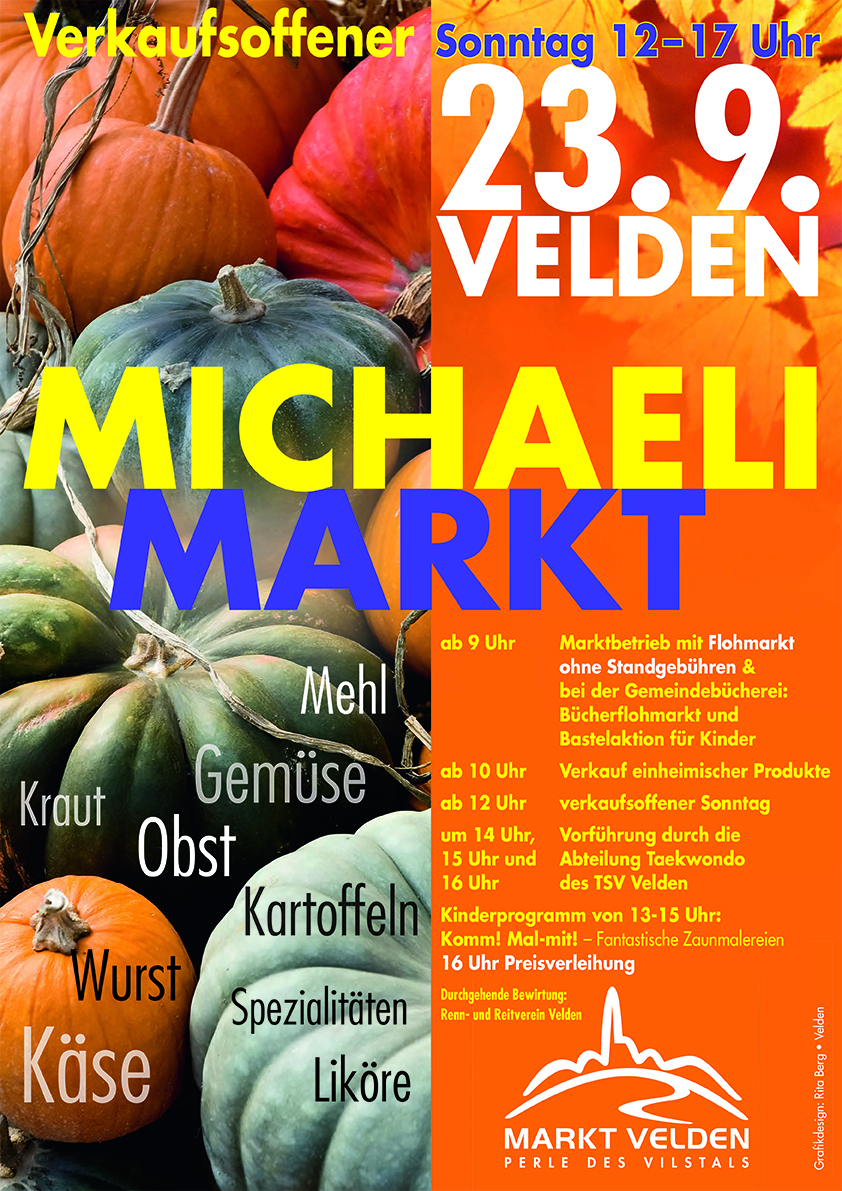 Veranstaltungsplakat zum Veldener Michaelimarkt 2018
